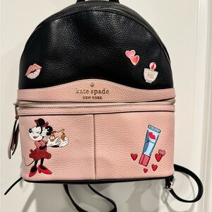 Kate Spade Black and Pink Minnie Mouse Backpack